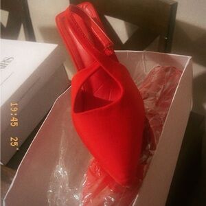 Elegant Red Women's Slingback Heels